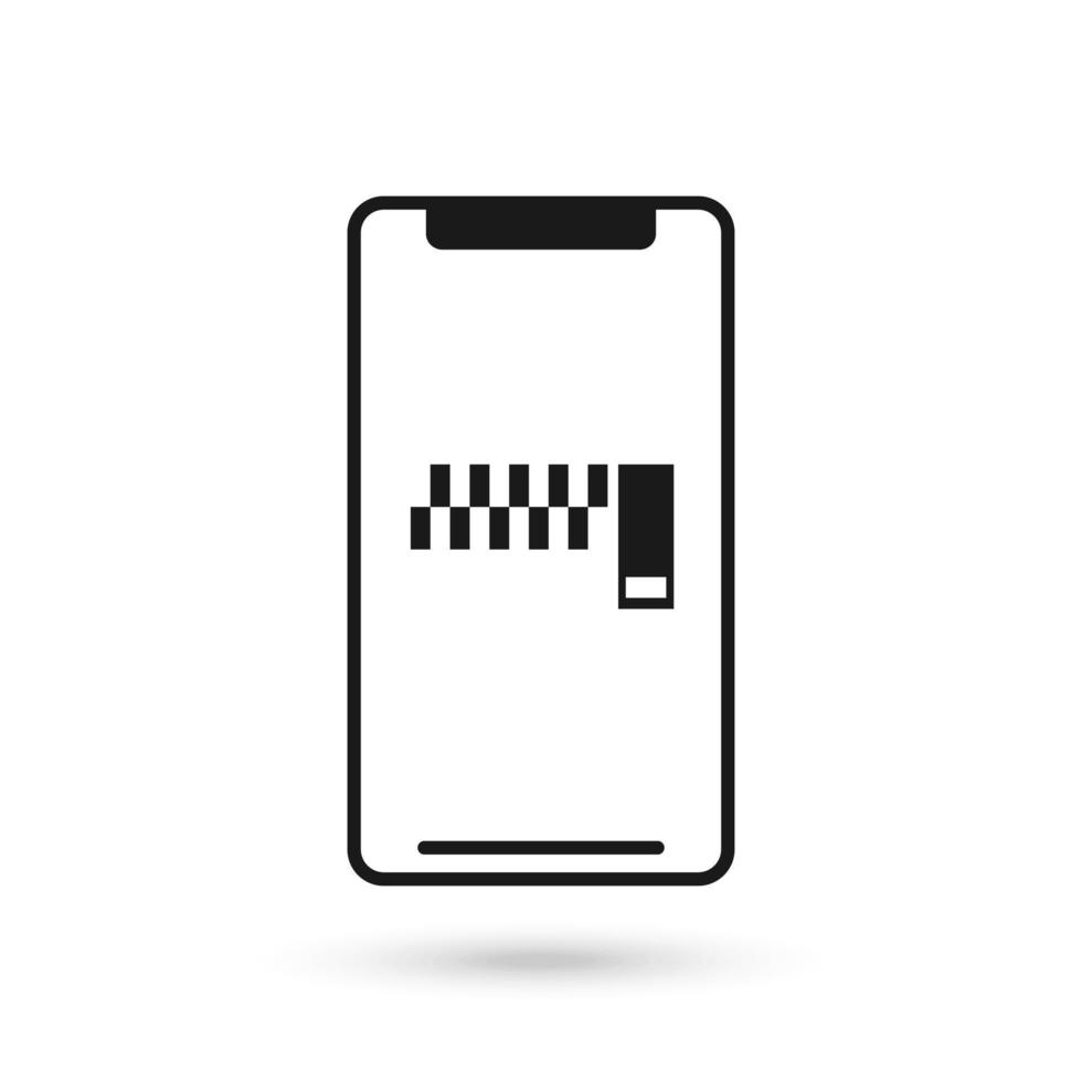 design piatto del telefono cellulare con segno di archivio. vettore