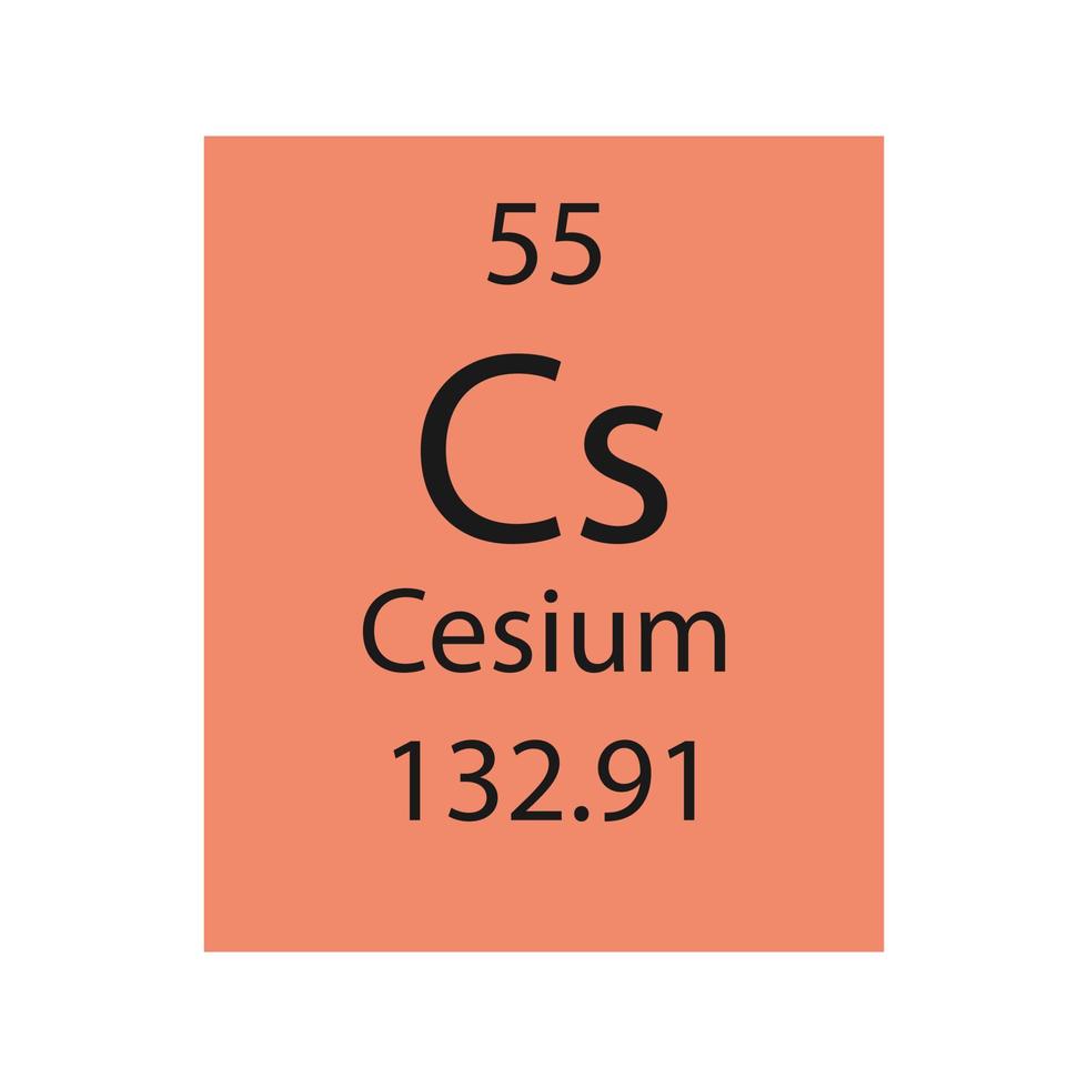 simbolo del cesio. elemento chimico della tavola periodica. illustrazione vettoriale. vettore