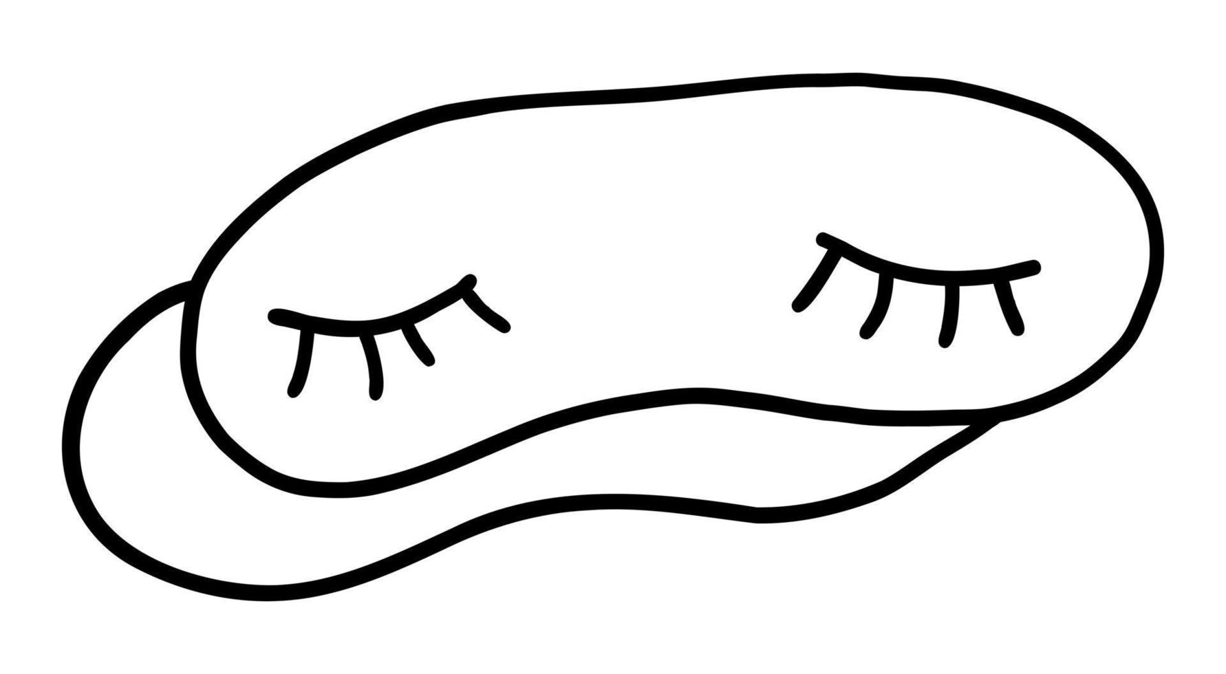 illustrazione vettoriale di una benda per dormire isolata su uno sfondo bianco. scarabocchio disegnando a mano