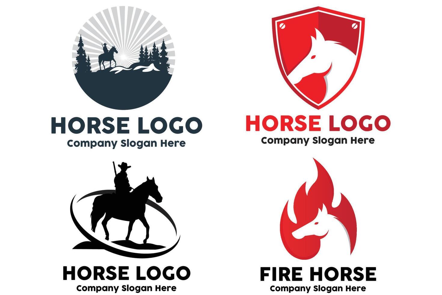 vettore del logo del cavallo, evento sportivo mondiale, corse di velocità, illustrazione del design degli animali