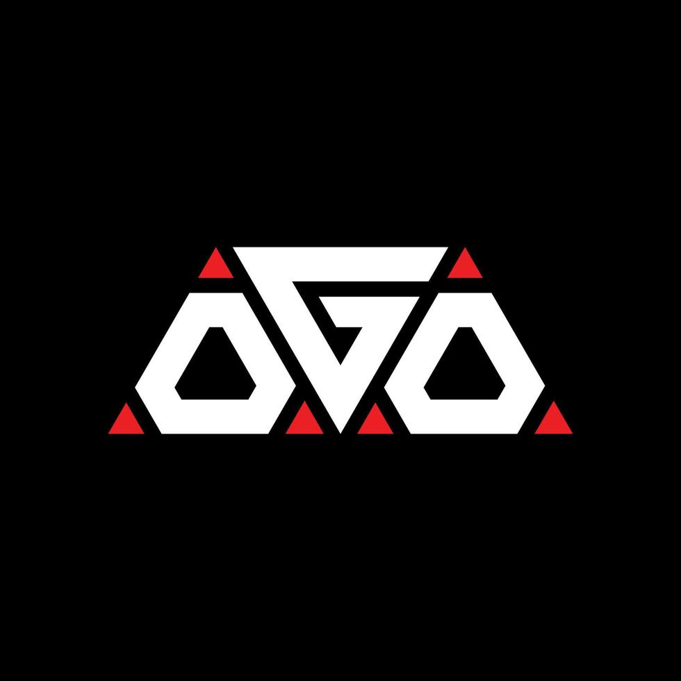 logo della lettera del triangolo ogo con forma triangolare. monogramma di design del logo triangolo ogo. modello di logo vettoriale triangolo ogo con colore rosso. logo triangolare ogo logo semplice, elegante e lussuoso. ogo