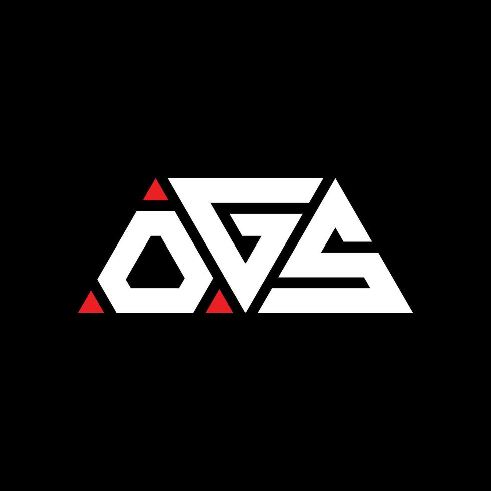 design del logo della lettera del triangolo ogs con forma triangolare. monogramma di design del logo del triangolo ogs. modello di logo vettoriale triangolo ogs con colore rosso. ogs logo triangolare logo semplice, elegante e lussuoso. ogs