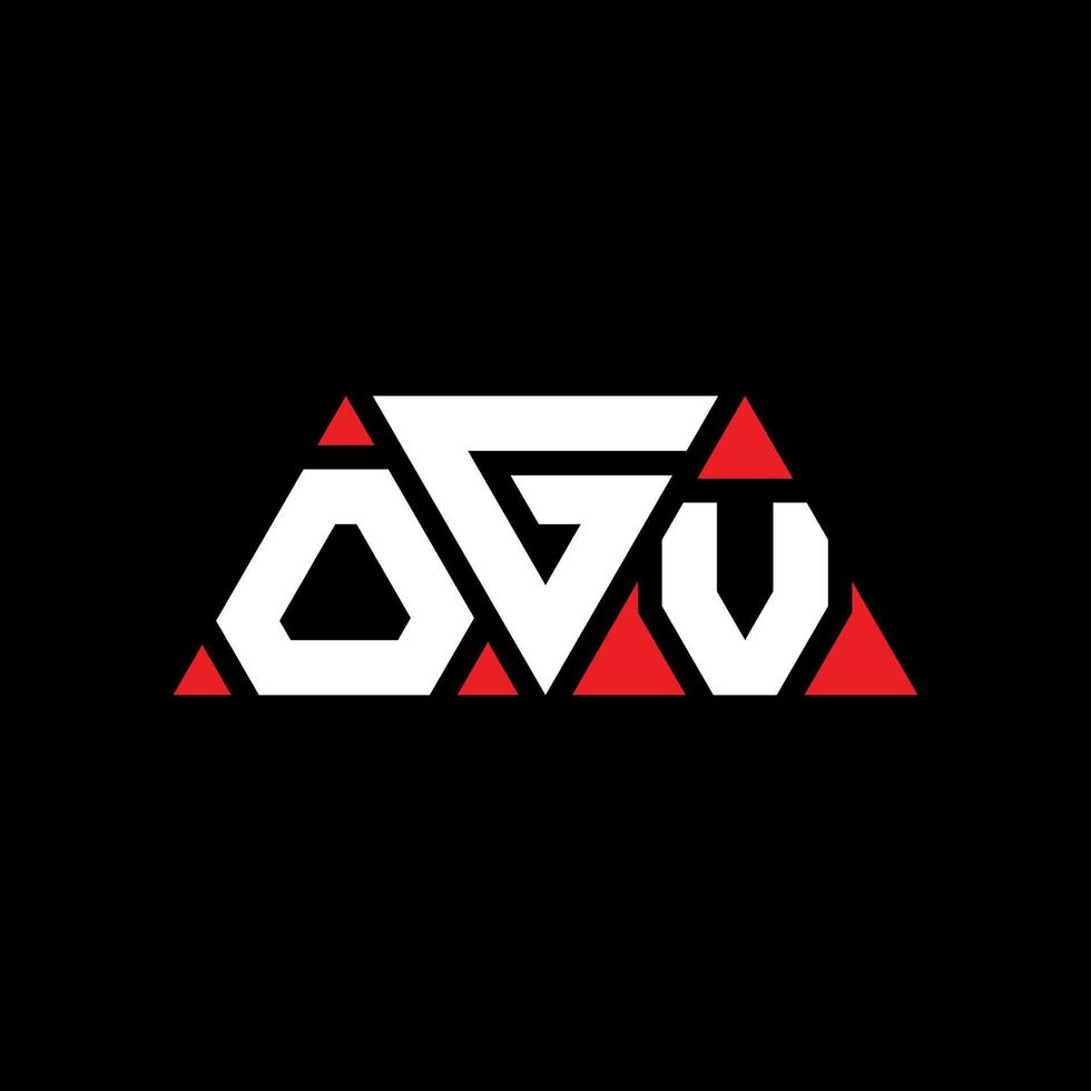 design del logo della lettera del triangolo ogv con forma triangolare. monogramma di design del logo del triangolo ogv. modello di logo vettoriale triangolo ogv con colore rosso. logo triangolare ogv logo semplice, elegante e lussuoso. ogv