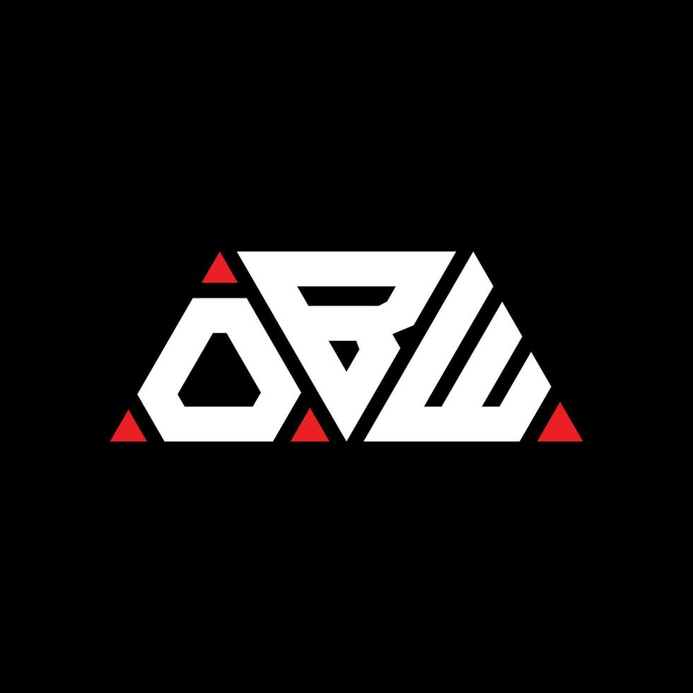 design del logo della lettera triangolo obw con forma triangolare. monogramma di progettazione logo triangolo obw. modello di logo vettoriale triangolo obw con colore rosso. obw logo triangolare logo semplice, elegante e lussuoso. obw