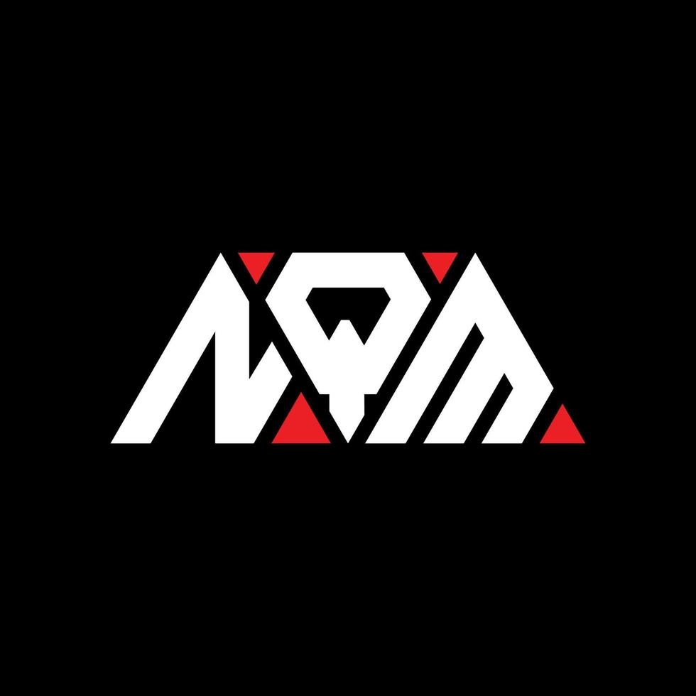 design del logo della lettera triangolare nqm con forma triangolare. monogramma di design del logo del triangolo nqm. modello di logo vettoriale triangolo nqm con colore rosso. logo triangolare nqm logo semplice, elegante e lussuoso. mq