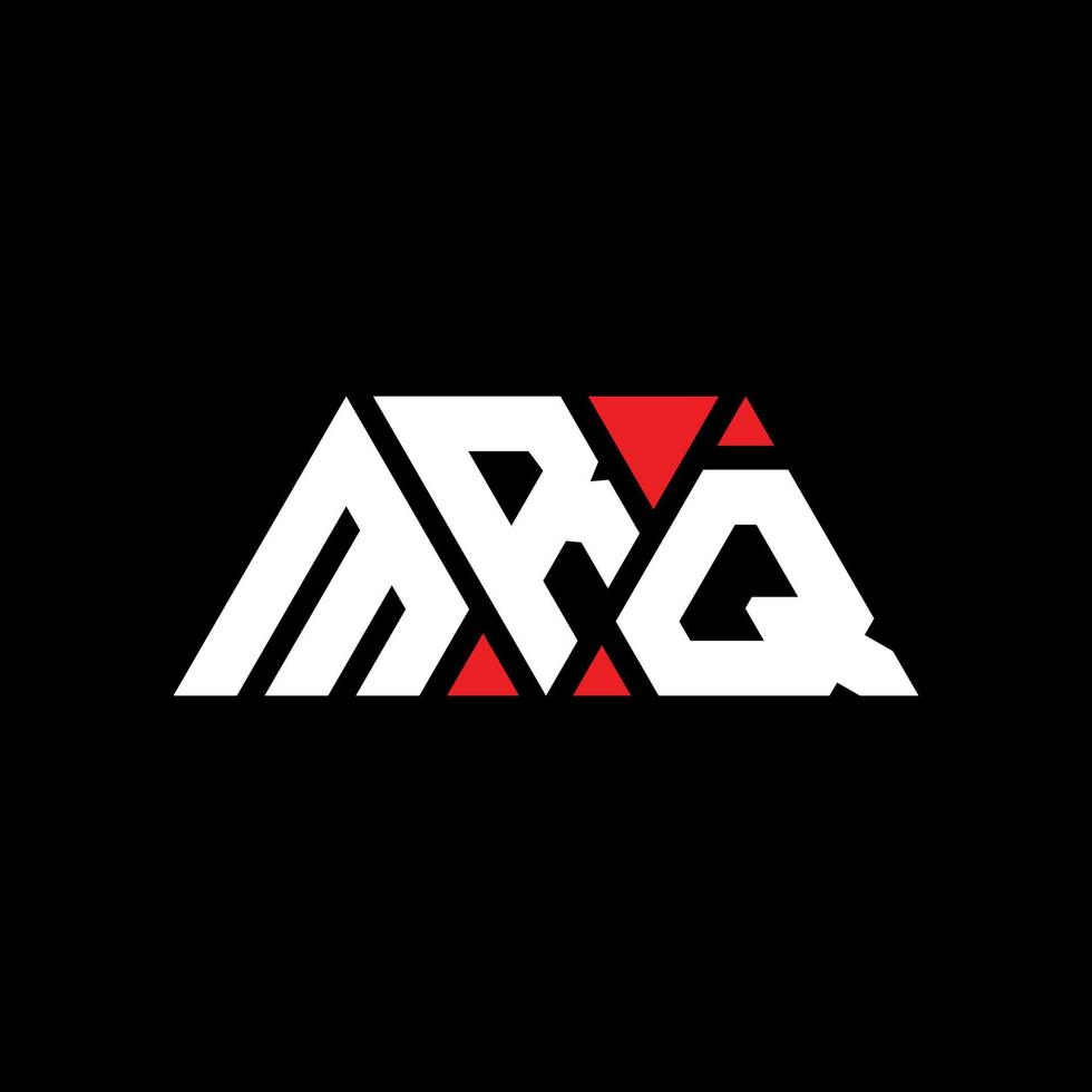 design del logo della lettera triangolo mrq con forma triangolare. monogramma di design del logo del triangolo mrq. modello di logo vettoriale triangolo mrq con colore rosso. logo triangolare mrq logo semplice, elegante e lussuoso. mrq