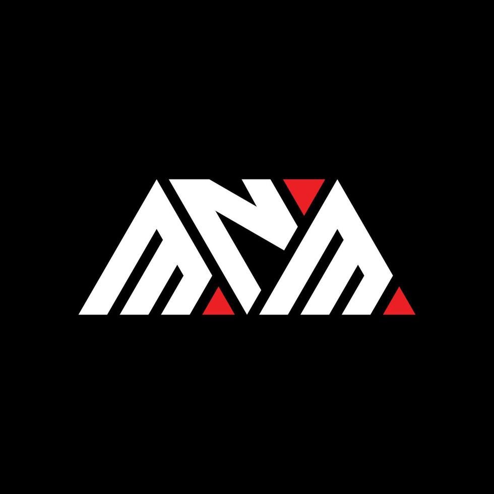 design del logo della lettera triangolare mnm con forma triangolare. monogramma di design del logo del triangolo mnm. modello di logo vettoriale triangolo mnm con colore rosso. logo triangolare mnm logo semplice, elegante e lussuoso. mn
