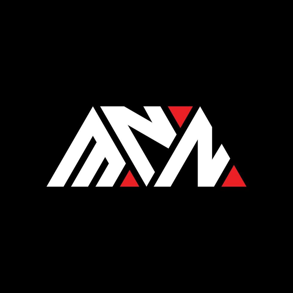 mnn triangolo lettera logo design con forma triangolare. mnn triangolo logo design monogramma. Modello di logo vettoriale triangolo mnn con colore rosso. mnn logo triangolare logo semplice, elegante e lussuoso. mnn