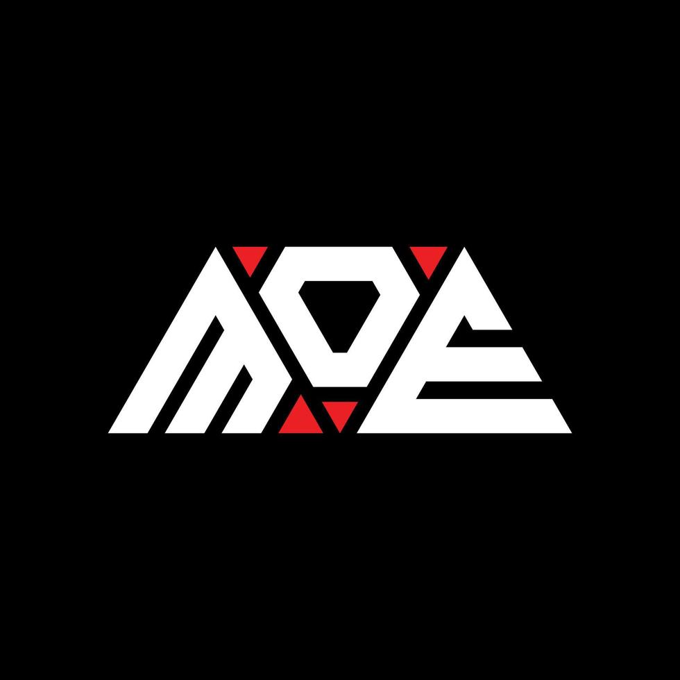design del logo della lettera del triangolo moe con forma triangolare. monogramma di design del logo del triangolo moe. modello di logo vettoriale triangolo moe con colore rosso. logo triangolare moe logo semplice, elegante e lussuoso. moo