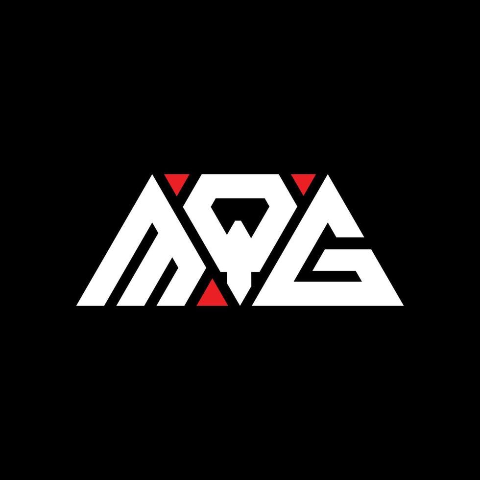 design del logo della lettera triangolo mqg con forma triangolare. monogramma di design del logo del triangolo mqg. modello di logo vettoriale triangolo mqg con colore rosso. logo triangolare mqg logo semplice, elegante e lussuoso. mq
