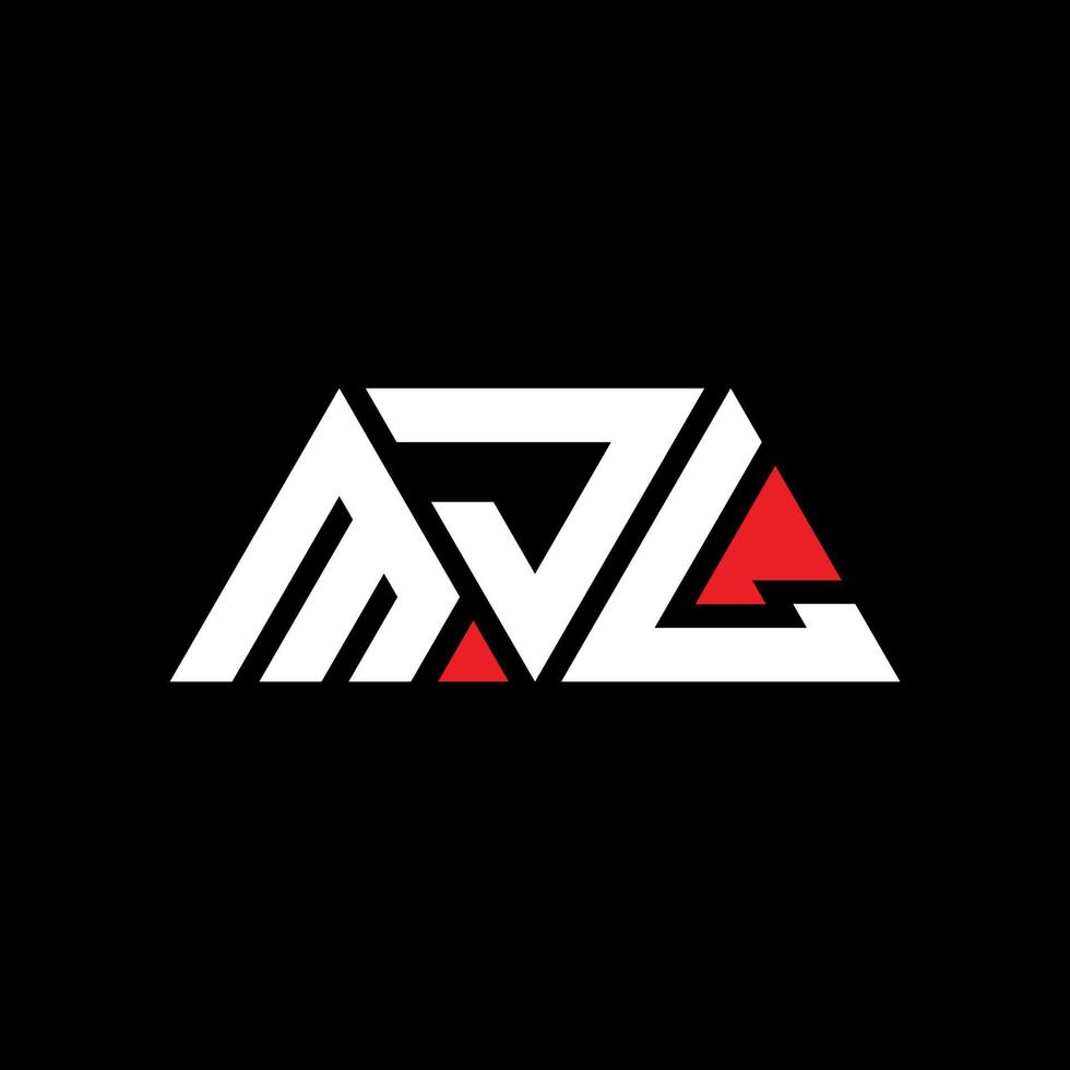 design del logo della lettera triangolo mjl con forma triangolare. monogramma di design del logo del triangolo mjl. modello di logo vettoriale triangolo mjl con colore rosso. logo triangolare mjl logo semplice, elegante e lussuoso. mjl