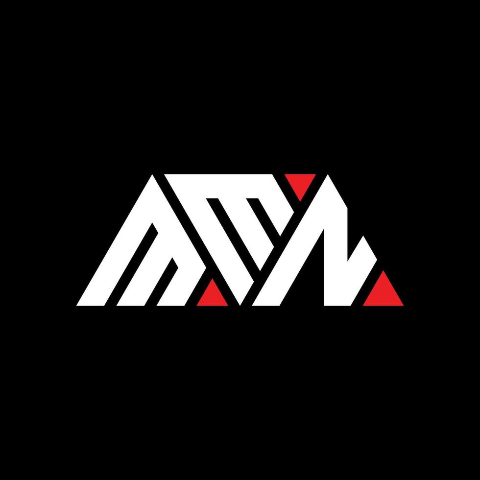 design del logo della lettera triangolare mmn con forma triangolare. monogramma di design del logo del triangolo mmn. modello di logo vettoriale triangolo mmn con colore rosso. mmn logo triangolare logo semplice, elegante e lussuoso. mmn