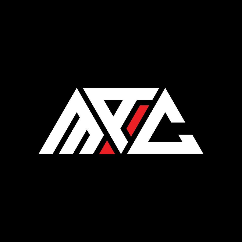 design del logo della lettera triangolo mac con forma triangolare. monogramma di design con logo triangolo mac. modello di logo vettoriale triangolo mac con colore rosso. logo triangolare mac logo semplice, elegante e lussuoso. Mac