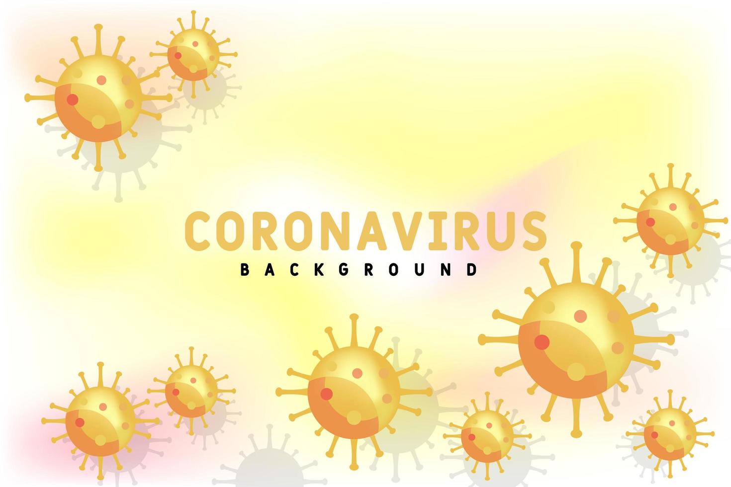covid-19 sfondo con virus in arancione e giallo vettore