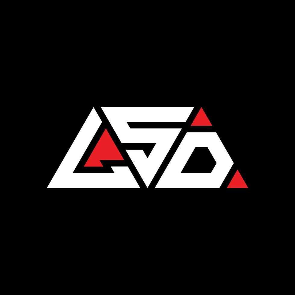 Logo della lettera triangolare lsd con forma triangolare. Monogramma di design del logo del triangolo lsd. Modello di logo vettoriale triangolo lsd con colore rosso. logo triangolare lsd logo semplice, elegante e lussuoso. lsd
