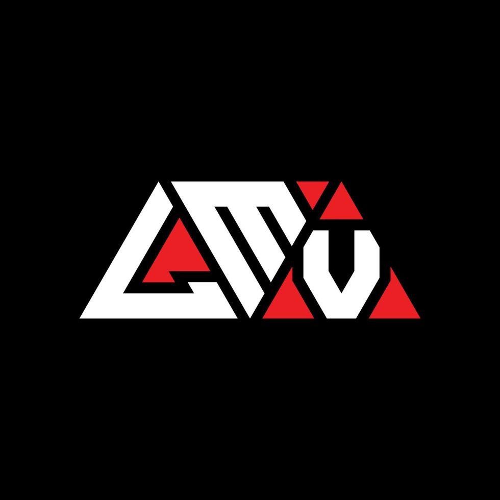 lmv triangolo logo lettera design con forma triangolare. lmv triangolo logo design monogramma. modello di logo vettoriale triangolo lmv con colore rosso. logo triangolare lmv logo semplice, elegante e lussuoso. lmv