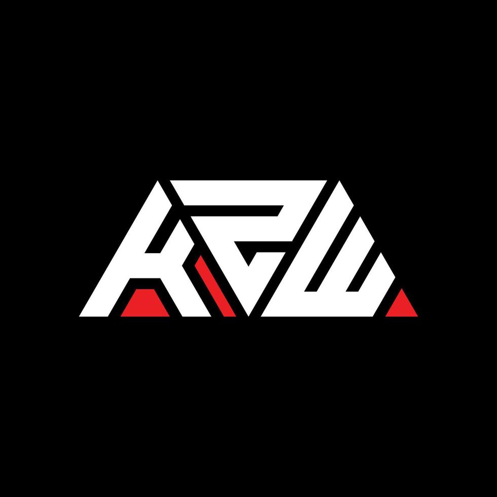 logo lettera triangolo kzw con forma triangolare. monogramma di design del logo del triangolo kzw. modello di logo vettoriale triangolo kzw con colore rosso. logo triangolare kzw logo semplice, elegante e lussuoso. kzw