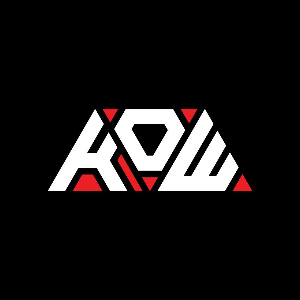 kow triangolo lettera logo design con forma triangolare. monogramma di design del logo triangolo kow. modello di logo vettoriale triangolo kow con colore rosso. logo triangolare kow logo semplice, elegante e lussuoso. kow