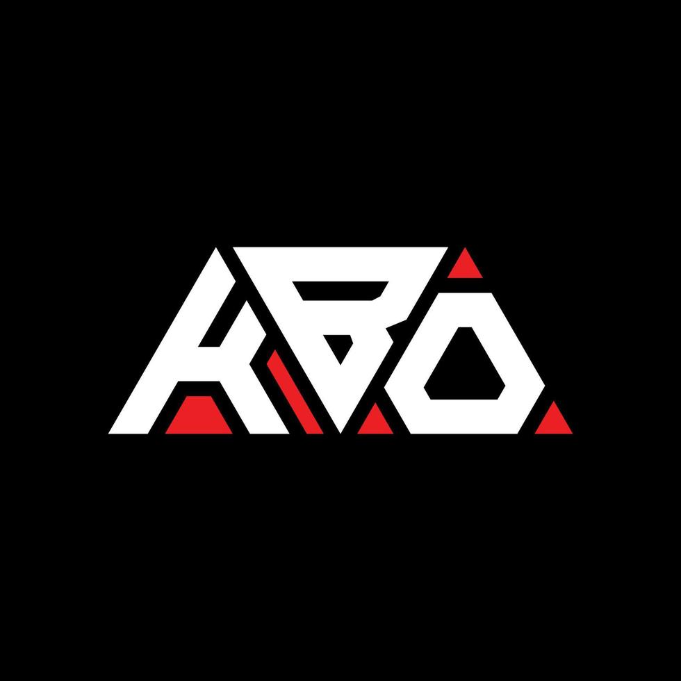 logo della lettera triangolare kbo con forma triangolare. monogramma di design del logo del triangolo kbo. modello di logo vettoriale triangolo kbo con colore rosso. logo triangolare kbo logo semplice, elegante e lussuoso. kbo