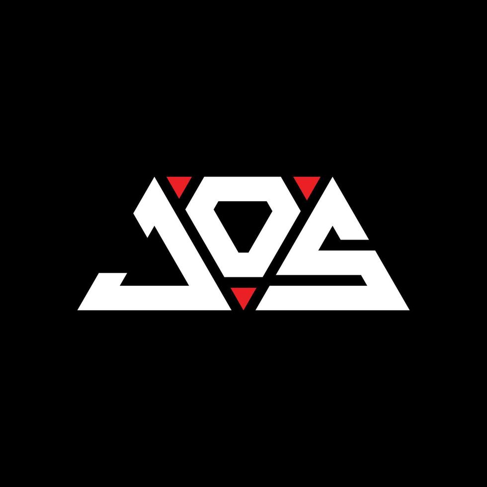jos triangolo logo lettera design con forma triangolare. monogramma di design del logo del triangolo di jos. modello di logo vettoriale triangolo jos con colore rosso. logo triangolare jos logo semplice, elegante e lussuoso. jos