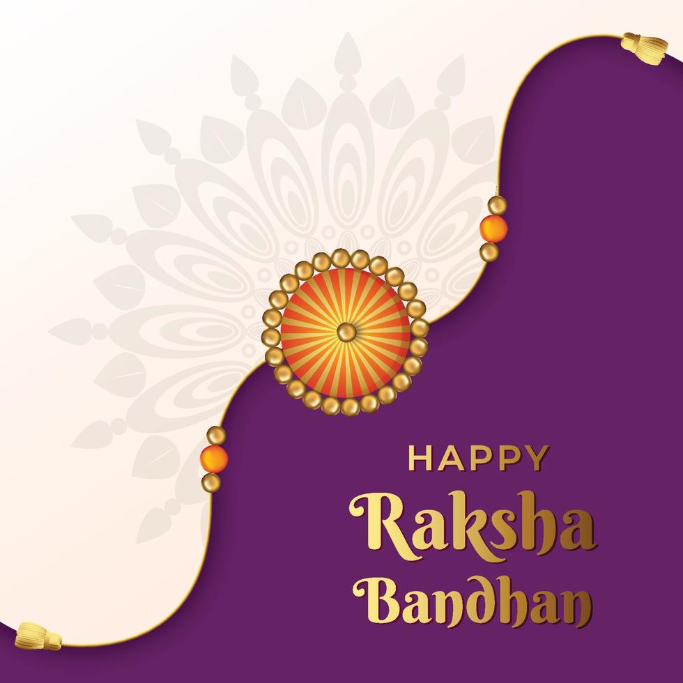 illustrazione di raksha bandhan, festival indiano della celebrazione del legame di fratello e sorella con rakhi decorativo vettore