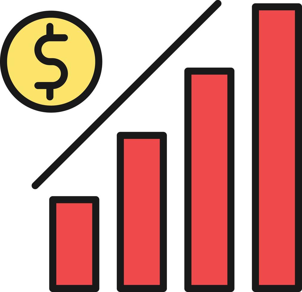 linea di economia riempita vettore