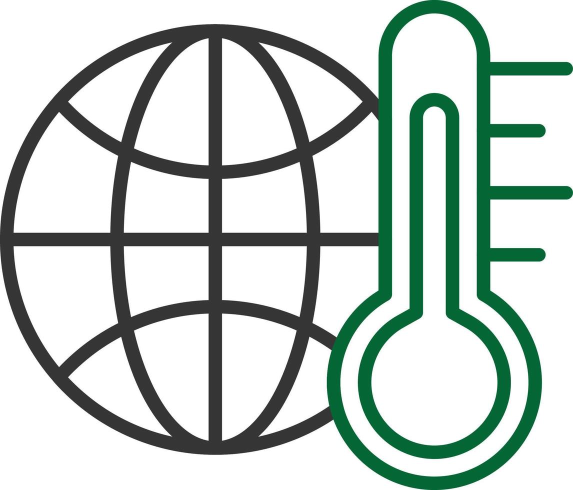 linea di riscaldamento globale a due colori vettore