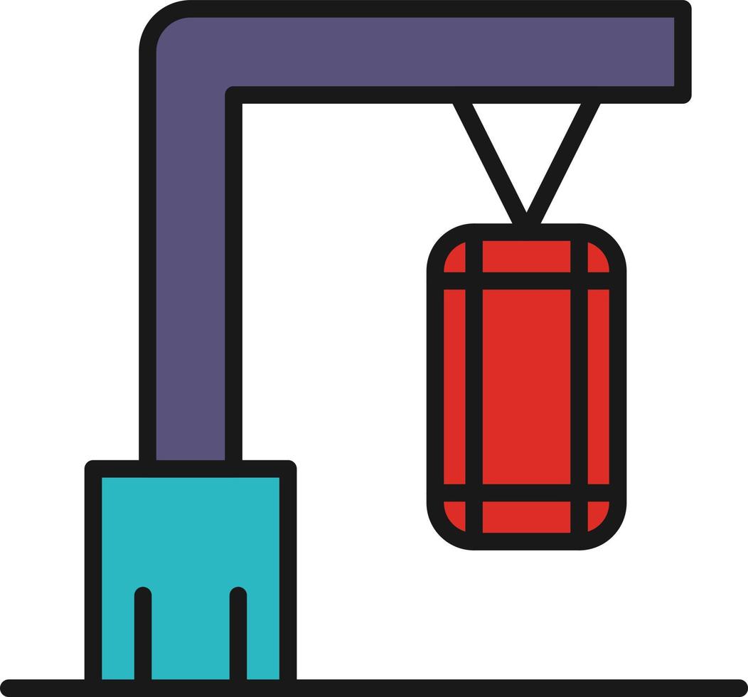 linea di sacco da boxe riempita vettore