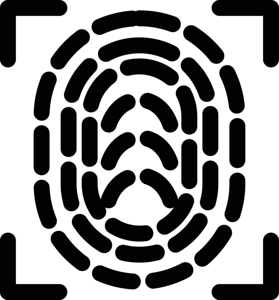 icona del glifo con impronta digitale vettore