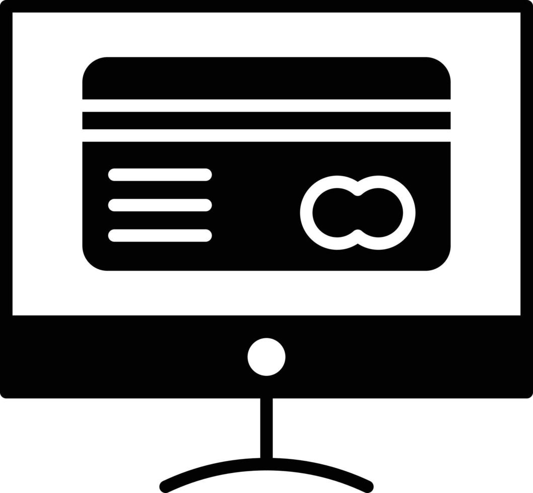 icona del glifo con pagamento online vettore