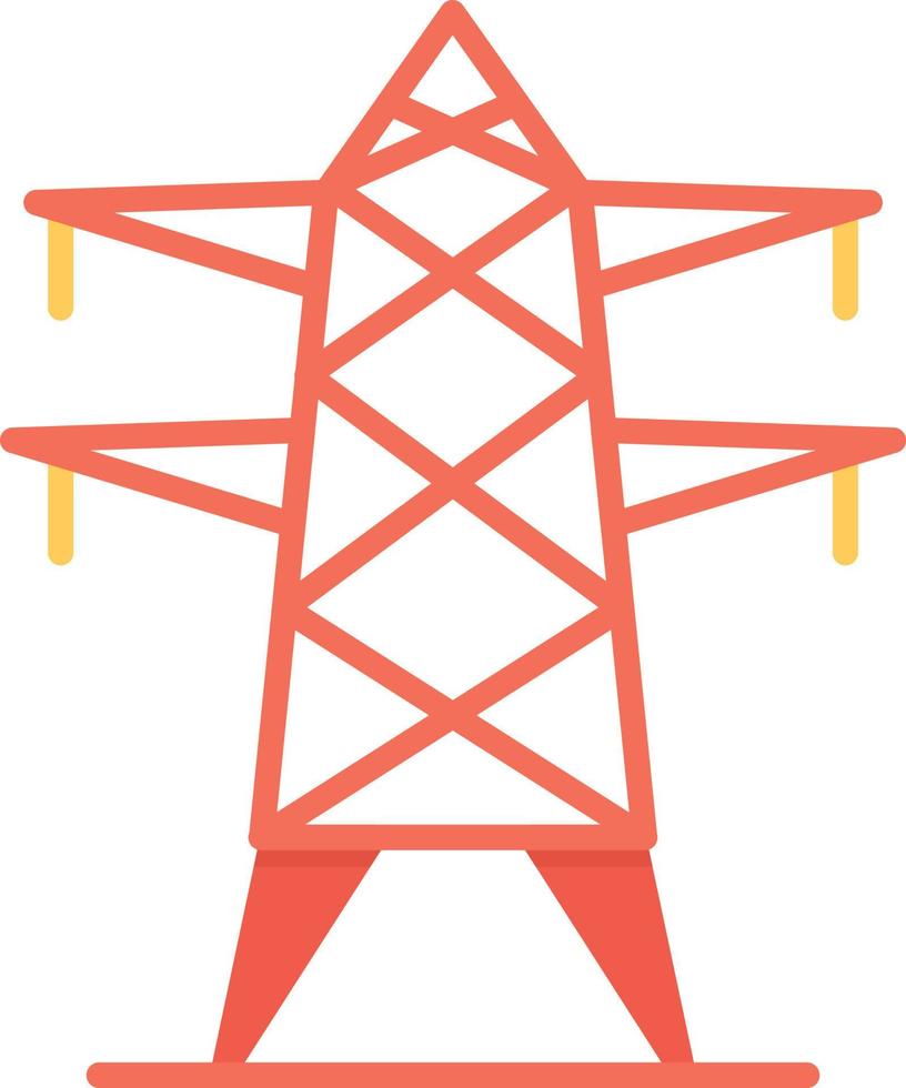 icona piatta della torre elettrica vettore