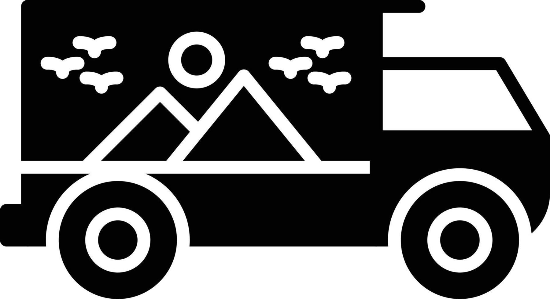 icona del glifo del camion vettore