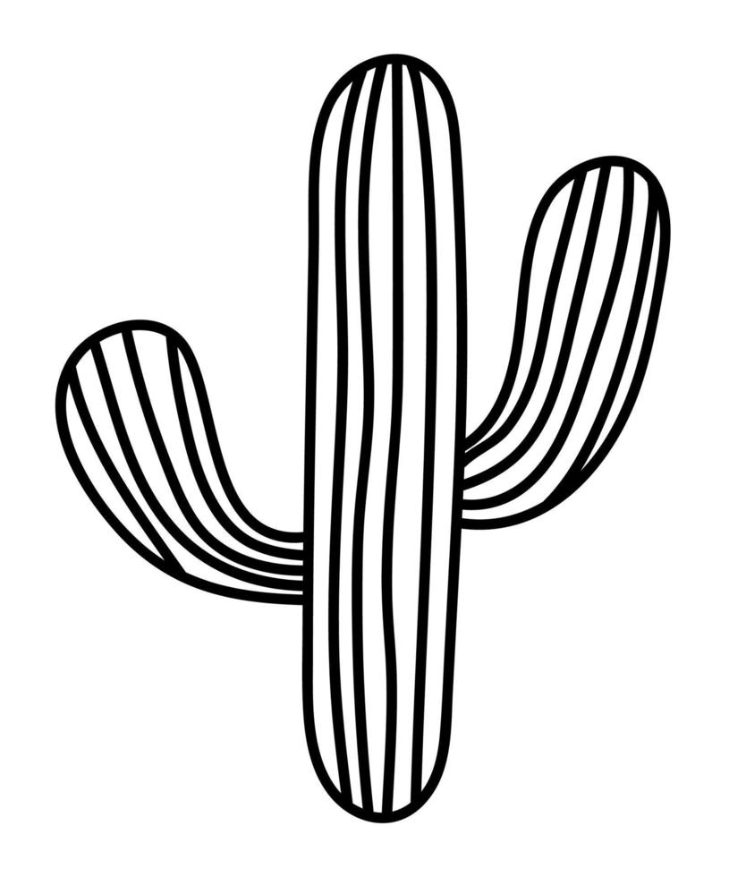 cactus isolato disegnato a mano. clipart di illustrazione dell'icona del cactus di doodle di vettore