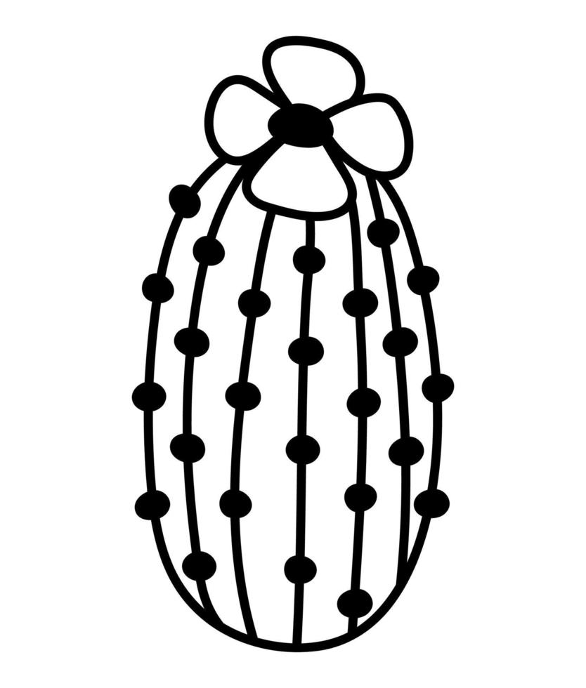 cactus isolato disegnato a mano con fiore. clipart di illustrazione dell'icona del cactus di doodle di vettore