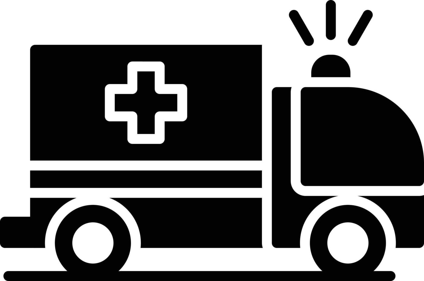 icona del glifo dell'ambulanza vettore