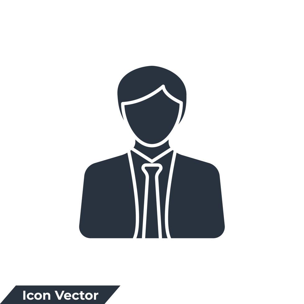 illustrazione vettoriale del logo dell'icona dell'uomo d'affari. modello di simbolo dell'utente per la raccolta di grafica e web design