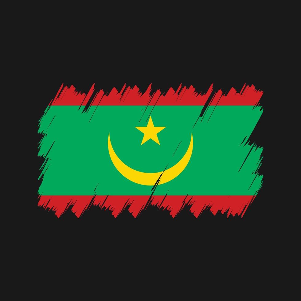 vettore della spazzola della bandiera della mauritania. bandiera nazionale