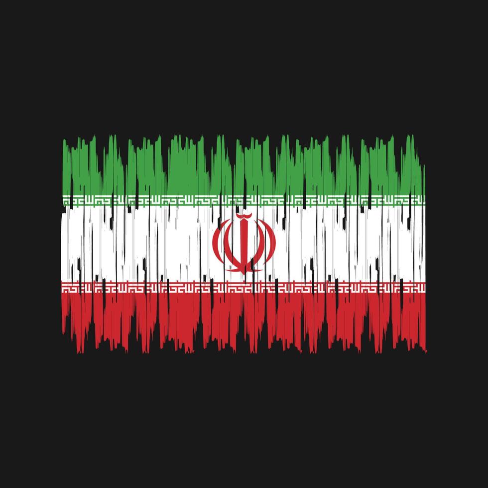 pennellate bandiera iraniana. bandiera nazionale vettore