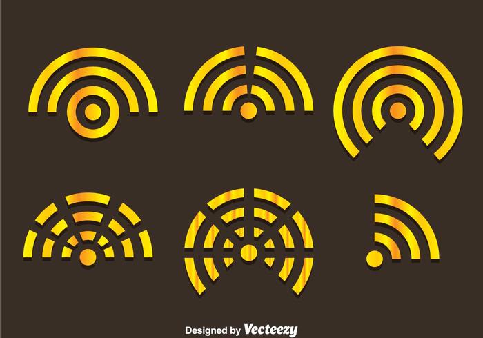 Vettori di logo Wi-Fi d'oro