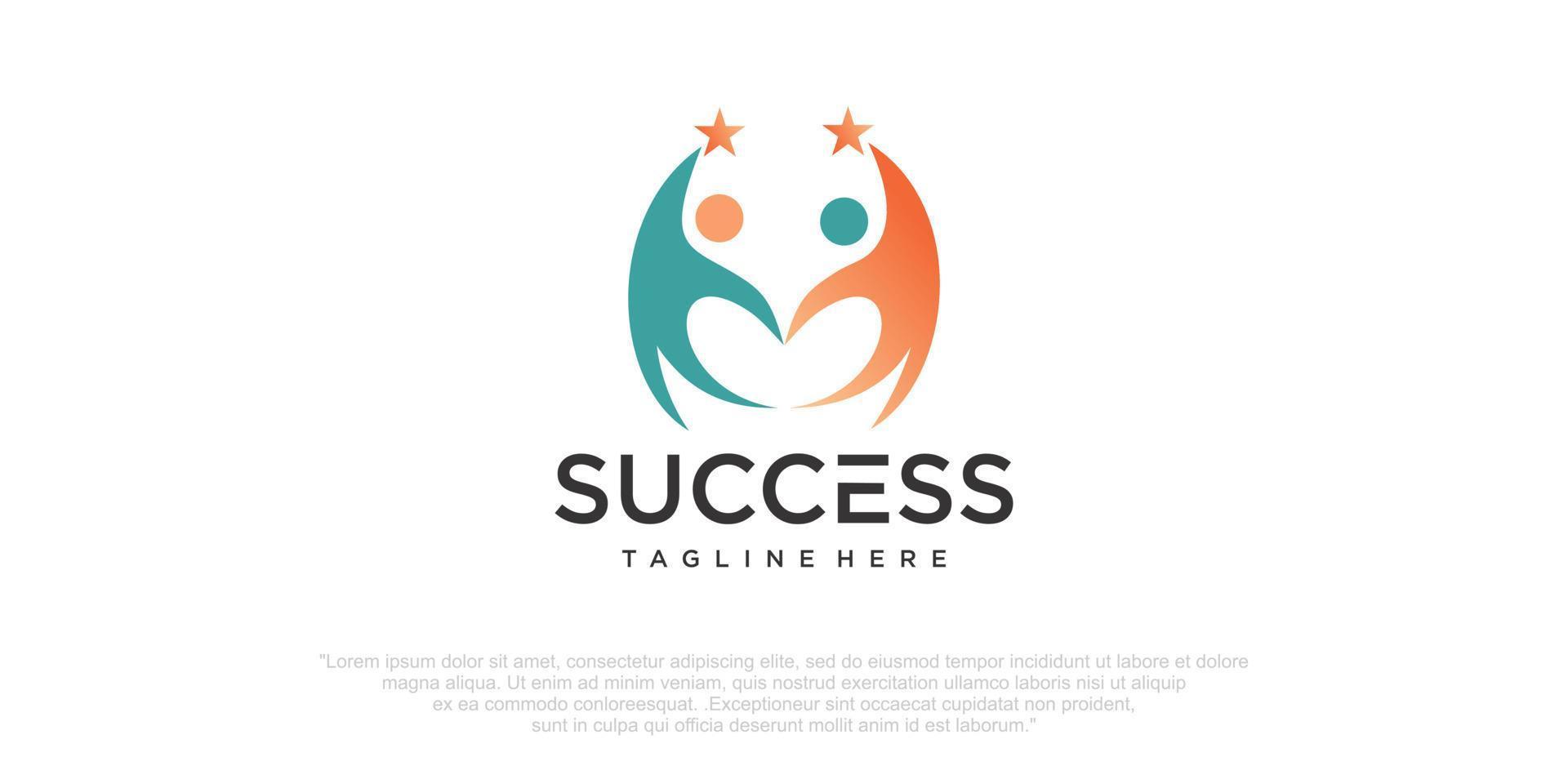 icona di vettore del modello di logo della gente di successo