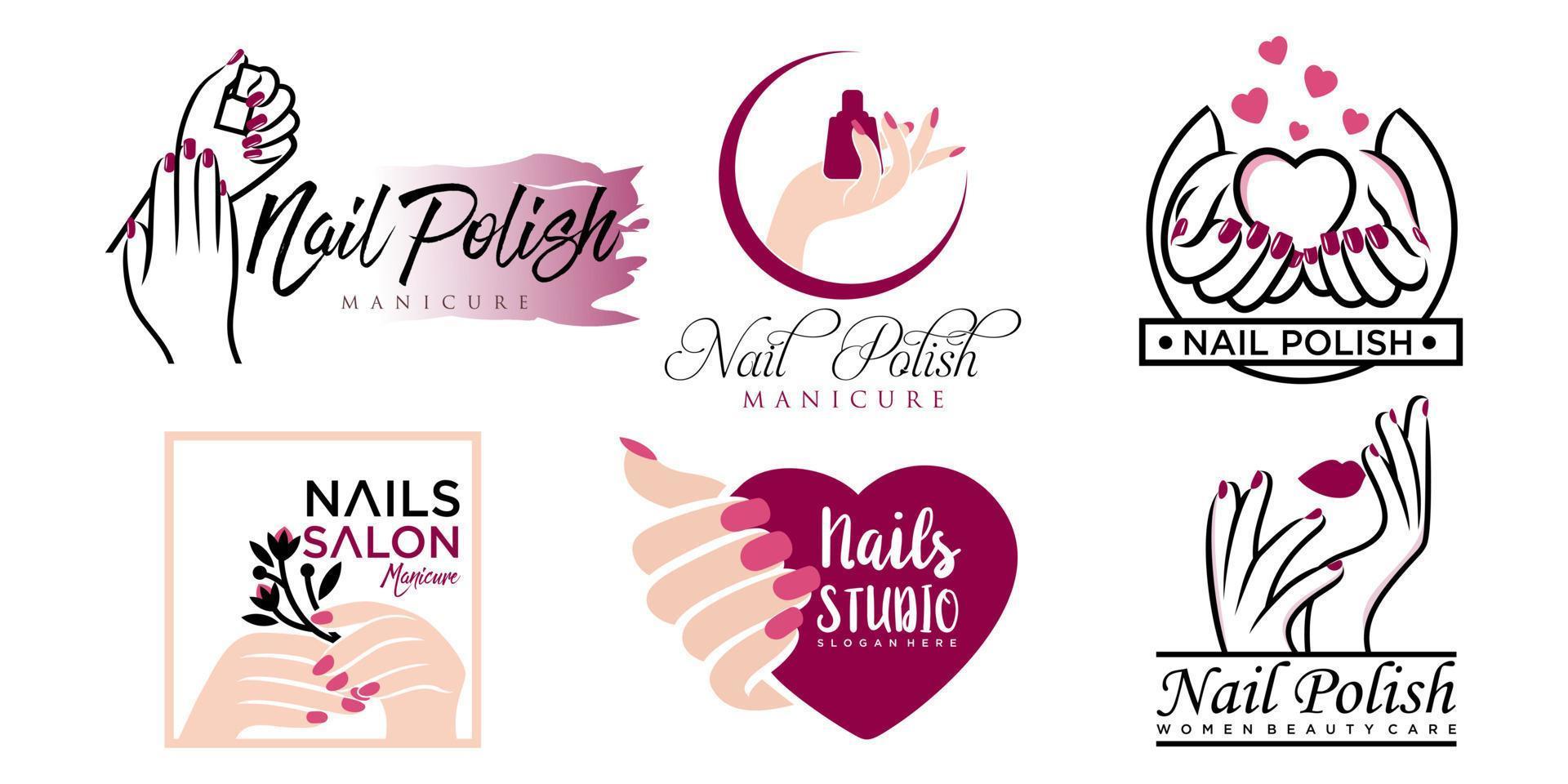 design del logo vettoriale per salone di manicure e unghie