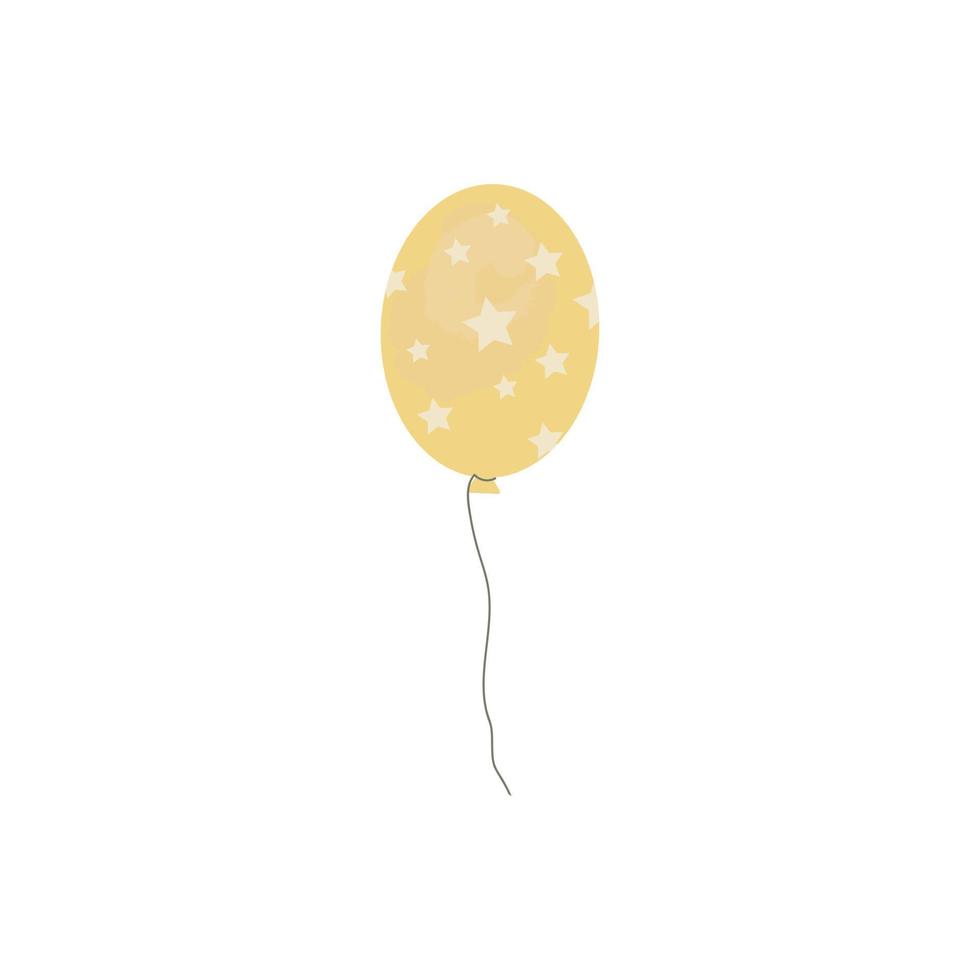 un pallone volante giallo con stelle vettore