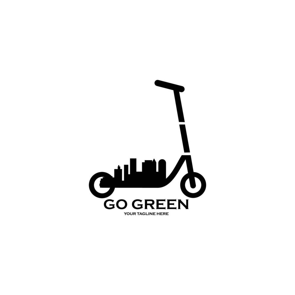trasporto ecologico. disegno dell'icona di scooter vettoriale su sfondo bianco