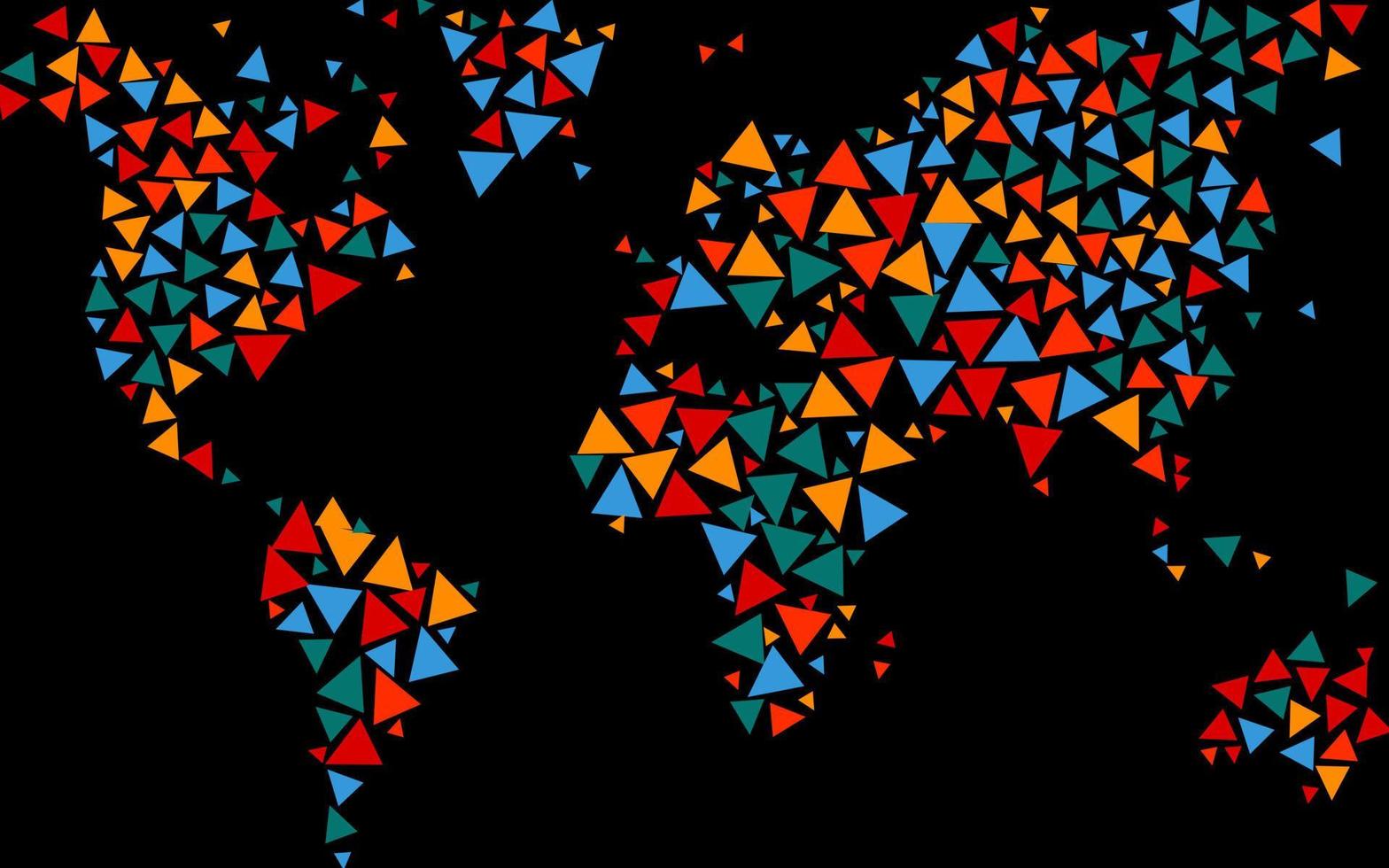 disegno della mappa del mondo di vettore modello triangolo colorato