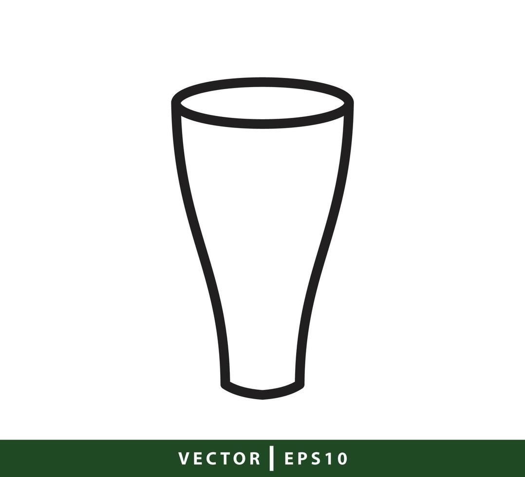 illustrazione del design del logo vettoriale dell'icona di bottiglia e vetro