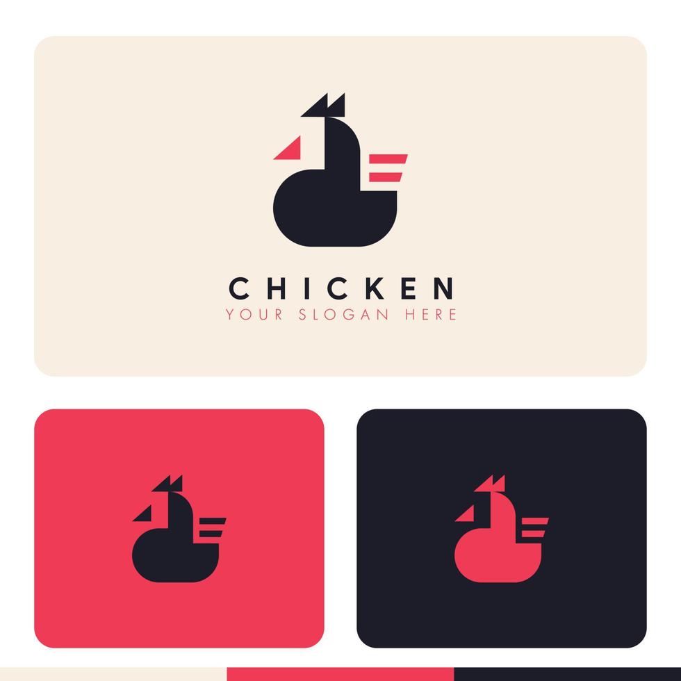 design semplice e minimalista del logo del pollo vettore