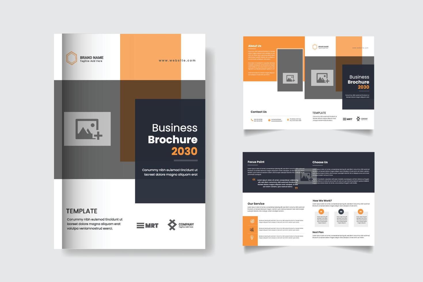design del modello di brochure bi-fold del profilo aziendale vettore