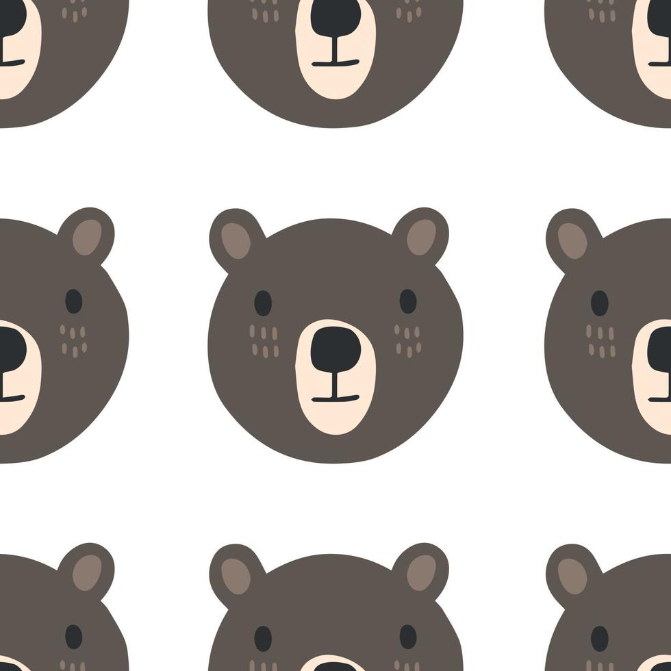 disegno scandinavo senza soluzione di continuità. sfondo vettoriale per bambini con un orso. design per stampe, magliette e poster.