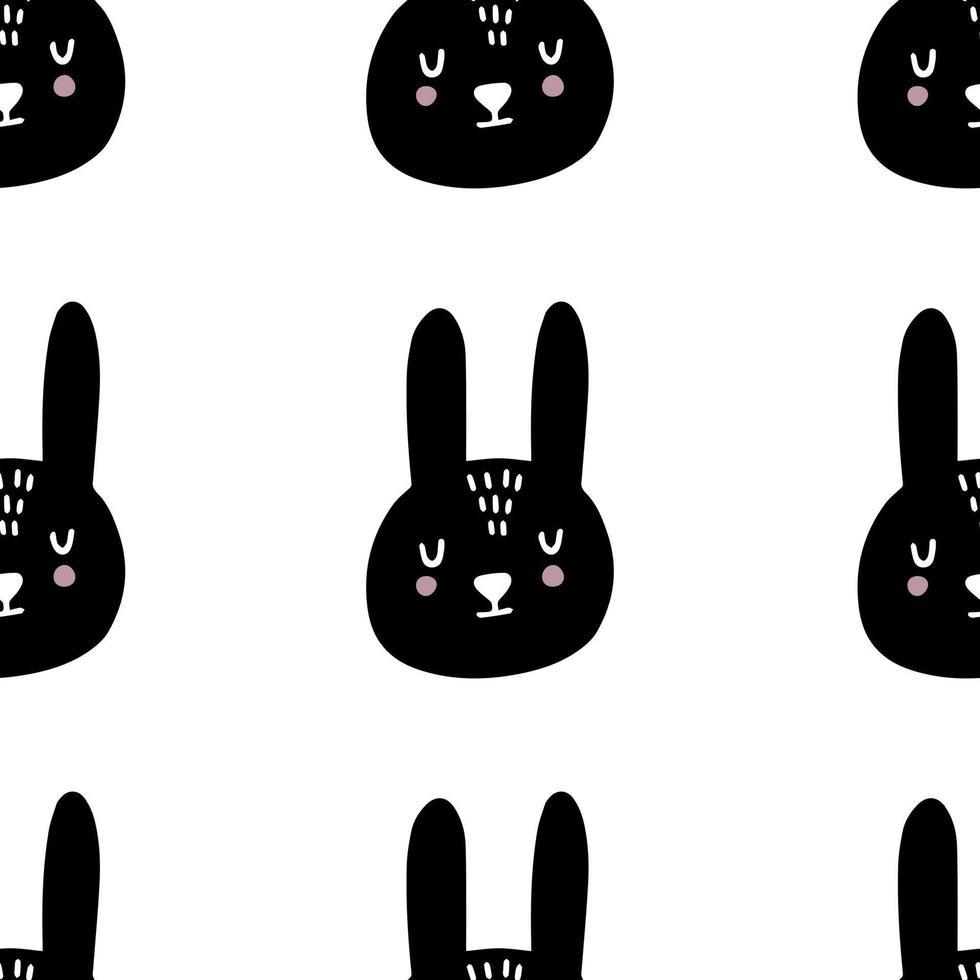 disegno scandinavo senza soluzione di continuità. sfondo vettoriale per bambini con un coniglio. design per stampe, magliette e poster.