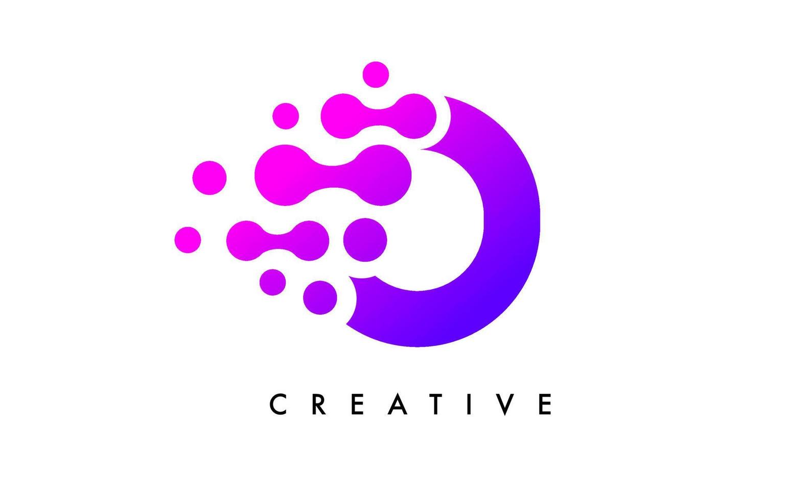 bolle punti lettera o logo design. icona della lettera creativa con bolle blu e vettore di punti circolari